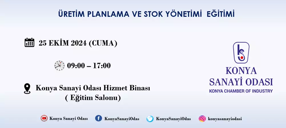 ÜRETİM PLANLAMA VE STOK YÖNETİMİ EĞİTİMİ