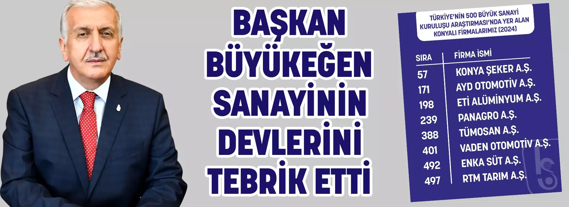 KSO BAŞKANI BÜYÜKEĞEN, SANAYİNİN DEVLERİNİ TEBRİK ETTİ