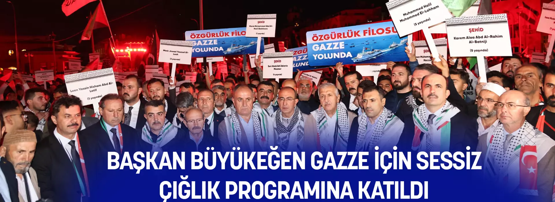 BAŞKAN BÜYÜKEĞEN GAZZE İÇİN SESSİZ ÇIĞLIK PROGRAMINA KATILDI